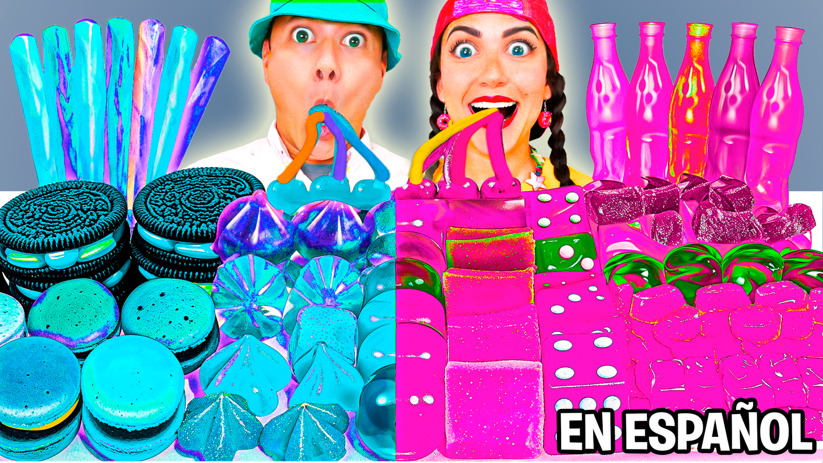 ¡Mira cuántos dulces caben en la boca!